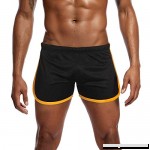 Alangbudu Men's Athletic 2 in 1 Double Layer Running Shorts Back Pocket Workout Jogging Yoga with Mesh Lining Black B07PNHYFY9